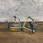 Vintage Lyotard 136R Platform Pedals 9/16 Toe Clips Reflectors Straps France. Fixed Price $34.39.