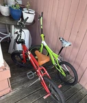 Trek Kids Bike 20IN Frame Wheels Red Green Bmx Handlebars Used. Fixed Price $200.00.
