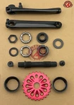 Altaline 3 Pcs Bicycle Black Crank Set Beach Cruiser Bmx Mtb W/25T Red Sprocket.. Fixed Price $85.24.