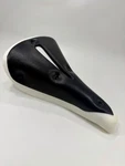 1989 Velo Trick Top Style Seat VL-158 White Black Padded Old School Bmx Hutch Og. Fixed Price $129.00.