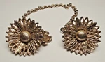 Vintage Gold Tone Floral Sweater Clip Cardigan Guard Chain Unmarked. Fixed Price $12.99.