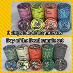 - Dia Los Muertos / Day Of The Dead (39MM Ceramic Poker Chips (sample Set). Fixed Price $15.00.