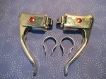 Cherry Red Dot Racer Road Bicycle Brake Hand Levers - Pair New. Fixed Price $10.00.