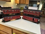 Delton South Pacific Coast Passenger Set Of 4 Different, Cars, Scale, W/lights. Fixed Price $335.00.