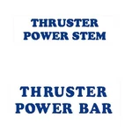 Thruster - Bar And Stem Blue Decals On Clear Old School Bmx. Fixed Price $8.26.