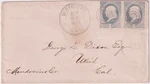 1884 Wrights Cal W/ Pair Gray Bnknts Target Cl R/3 Cover (K385). Fixed Price $48.85.