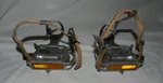 Vtg Used Sr SP-152 Road Bicycle Pedals 9/16" W Xl Brevete Toe Cages & Straps.. Fixed Price $34.99.