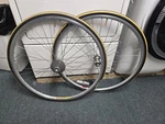 Of 700C Wheels, Mavic Rims, Campagnolo Mirage Hubs, Miche 9 Speed Cassette. Fixed Price $110.00.