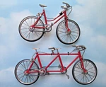 2 Bicycle Models Red Tandem & Ladies Bike Scale 1:10 Diecast Replicas. Fixed Price $49.99.