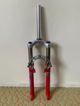 Marzocchi Bomber Fork Red 26 QR20 Thru Axle - 100MM Travel Vintage/retro Mtb. Fixed Price $208.37.