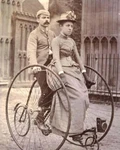 Photo Old Vintage Victorian Couple Tandem Bicycle, 1890S Reproduction. Fixed Price $12.50.