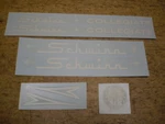 Complete Schwinn Approved Early Collegiate White Bicycle Decal Set. Fixed Price $45.00.