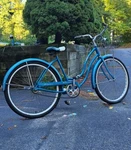 Schwinn Hollywood Cruiser Bicycle Vintage 1963 Blue Women's Girls Beach Bike. Fixed Price $250.00.