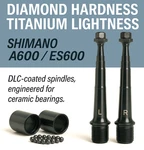Shimano A600 / ES600 : Dlc-coated Titanium Pedal Axles 2 Lengths, 3 Levels !. Fixed Price $123.99.