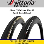 Vittoria Rally Tubular 700X23, 700X25 Black Tan 48 Presta Sew Up Bicycle Tire. Fixed Price $44.95.