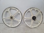 Vintage Bmx Sate-lite Mag-lite Nylon White Wheels 20-INCH Old School Coaster. Fixed Price $94.95.