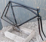 Vintage Prewar Simmons Archbar Bicycle Truss Frame Fork + Wood Wheel 28" Biketoc. Fixed Price $980.00.