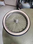 1965 Schwinn Stingray Deluxe Chrome Front Stamped S-7 Rim With White Wall. Fixed Price $175.00.