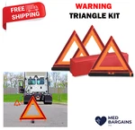 Deflecto Brand Made Usa Emergency Triangle Kit With 3 Warnings - Red. Fixed Price $39.95.