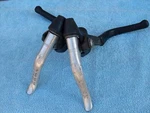 Used Dual Pivot Brake Levers Drop Bars Shimano Del 80 Hoods- Black Non- Aero. Fixed Price $46.80.