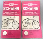 (X2) Schwinn Light/middleweight Bicycles Owners Manual Three Speed & Coaster. Fixed Price $16.99.