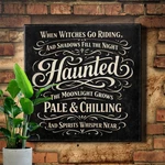 Vintage Halloween Wooden Framed Poster Spooky Retro Wall Decor. Fixed Price $17.08.