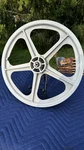 1983 Skyway Tuff Wheel Ii Bmx Bicycle Rim Usa 20 White Front Mag. Fixed Price $98.98.