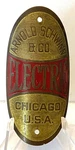 Antique Nos? Schwinn Electric Oval Bicycle Head Badge Tag Emblem. Fixed Price $89.99.