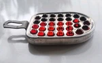 Vintage Aluminum Red Glass Reflector Trailer Auto Bicycle Mount "persons 331". Fixed Price $199.00.