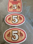 Super Rare Old School Huffy Thunder Rose Number 3 Piece Plate SET-#5-BMX. Fixed Price $60.00.
