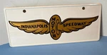 Vtg Indianapolis Motor Speedway Tin Small Bicycle ? License Plate Indy Racing. Fixed Price $18.00.