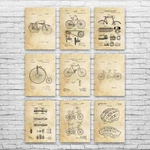 Bicycle Patent Wall Art Set Of 9 Poster, Canvas Framed Bike Decor Garage. Fixed Price $589.95.