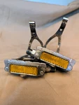 Vintage Set Of Maillard Cxc Road Bike Pedals With Toe Clips Lapize Straps!. Fixed Price $40.00.