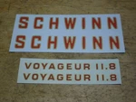 Complete Schwinn Voyageur 11.8 Bicycle Water Transfer Frame Decal Set. Fixed Price $30.00.