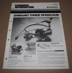 1983 Shimano Technical Information Bulletin No. 30, Three Speed Hubs. Fixed Price $16.99.