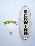 Schwinn Bicycle Head Badge/name Plate * White W/black Made Usa For Restoration. Fixed Price $17.99.