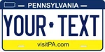 Pennsylvania Blue Yellow - Personalized Novelty Plate Auto Bike Motorcycle. Fixed Price $12.00.