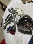 National Sanyo Electric Bicycle Headlight, Tail Set Dynamo Hdwr 6 Volt Nos. Fixed Price $135.00.