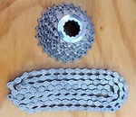 12-23T Shimano Dura-ace CS-7700 9 Speed Cassette & 107 Link Chain Titanium Cogs. Fixed Price $85.99.