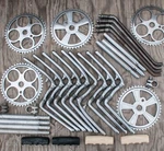 Vintage Schwinn Bike Cranks 4HOLE Sprocket Seatpost Clamp Pedals Cruiser Bicycle. Fixed Price $48.00.