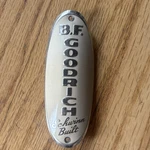 Schwinn Built Bf Goodrich Bicycle Head Badge Tag Cream. Fixed Price $32.95.