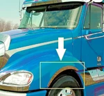 Freightliner Columbia Fender Wheel Stainless Steel Trim Pair Set #13300. Fixed Price $100.50.