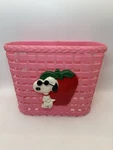 Vintage Peanuts Snoopy Bicycle Bike Pink Basket Strawberry Joe Cool 1971. Fixed Price $23.10.