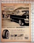 1950S Kelly Springfield Tires Ad Celebrity Nylon Extra Worry-free Driving. Fixed Price $18.05.