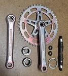 Team Schwinn 170MM Red Bmx Alloy Crank Arm Set Spindle Bb Cups Sugino Vintage. Fixed Price $210.00.
