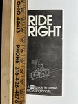 1981 Ride Right Bicycle Bicycling Habits Vintage Ross Information Brochure Chain. Fixed Price $9.99.