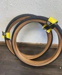 Pair Of Gt LP-5 20" X1.75" Bmx Bicycle Skinwall Tires Black With Tan. Fixed Price $89.99.