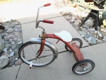 Vintage Amf Junior Tricycle Big Wheel Pressed Steel Old Trike Bike Made Usa.. Fixed Price $220.00.