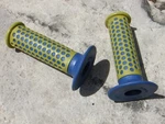 Old School Fuan, High Flange Bicycle Grips For Bmx Bike, Blue/yellow. Fixed Price $29.99.