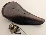 Vintage Adga La Chatillonnaise Leather Bicycle Saddle - Model 28A. Fixed Price $30.00.